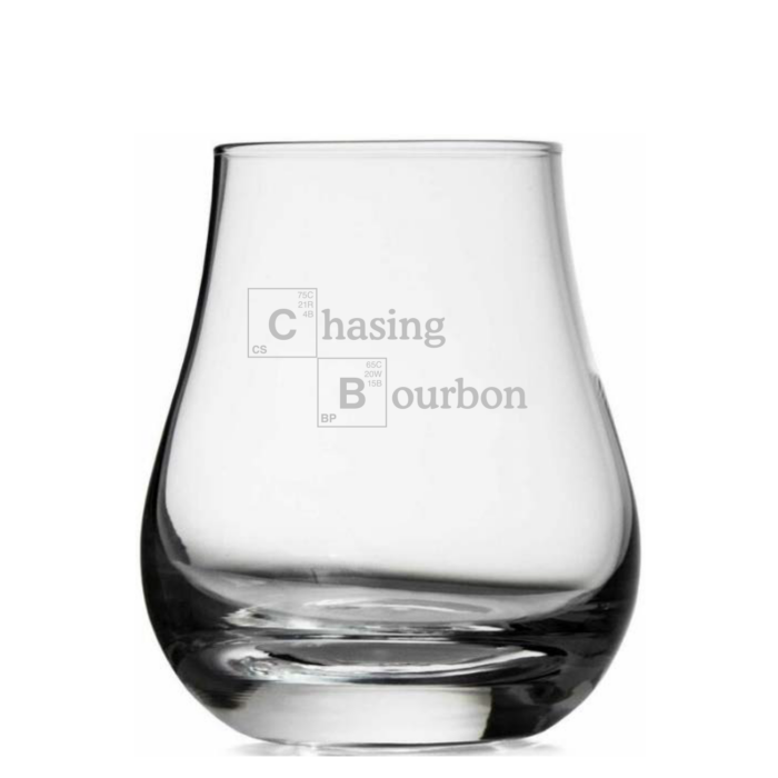 Chasing Bourbon Neat Glass - Full Logo